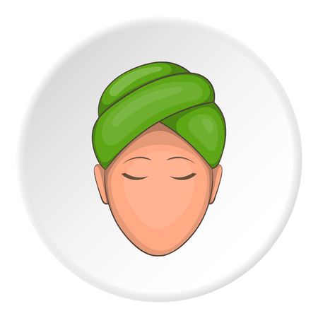 Face of girl on Spa icon. Cartoon illustration of face of girl on Spa vector icon for webのイラスト素材
