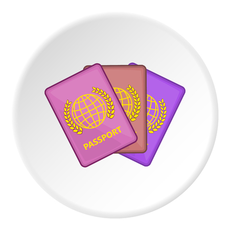 Three passports icon. Cartoon illustration of three passports vector icon for webのイラスト素材