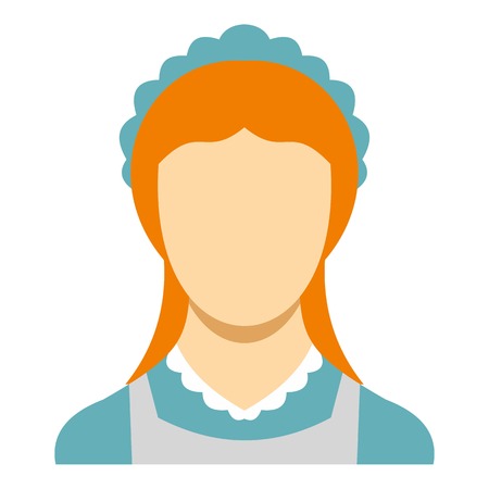 Hotel maid icon. Flat illustration of maid vector icon for web designのイラスト素材