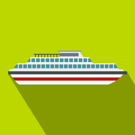 Cruise ship icon. Flat illustration of ship vector icon for web designのイラスト素材