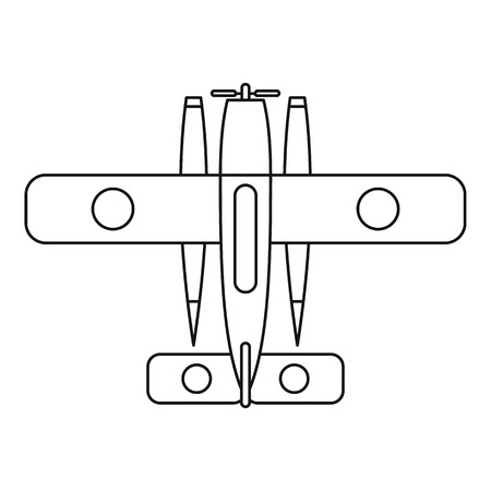 Ski equipped airplane icon. Outline illustration airplane vector icon for webのイラスト素材