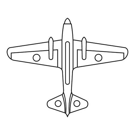 Military aircraft icon. Outline illustration of aircraft vector icon for webのイラスト素材