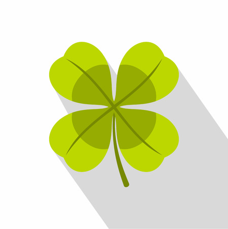 Green clover leaf icon. Flat illustration of green clover leaf vector icon for webのイラスト素材