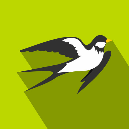 Swallow icon. Flat illustration of swallow vector icon for web isolated on lime backgroundのイラスト素材