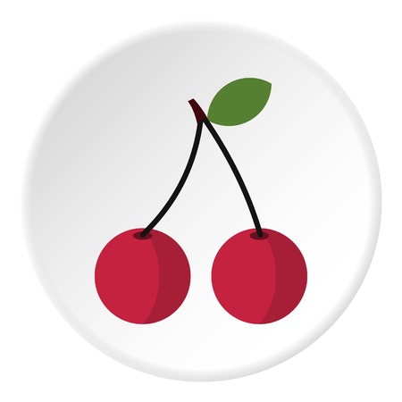 Cherry icon. Flat illustration of cherry vector icon for webのイラスト素材