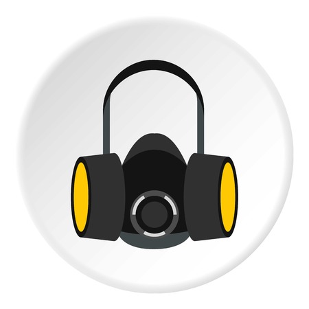Gas half mask icon. Flat illustration of gas half mask vector icon for webのイラスト素材