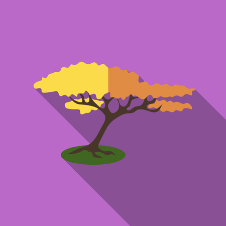 Tree with fluffy crown icon. Flat illustration of tree with fluffy crown vector icon for webのイラスト素材