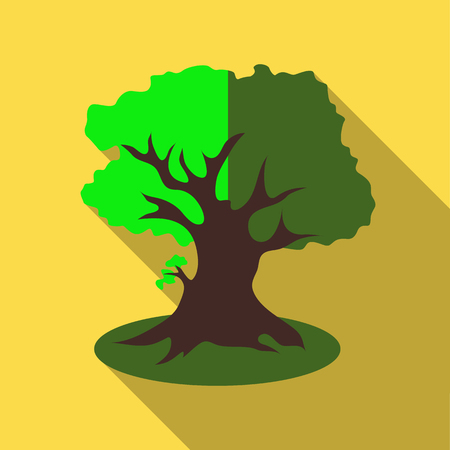 Thick tree icon. Flat illustration of thick tree vector icon for webのイラスト素材