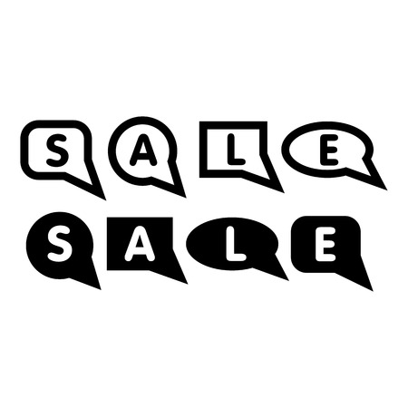 Bubble speech sale icon. Simple illustration of bubble speech sale vector icon for webのイラスト素材