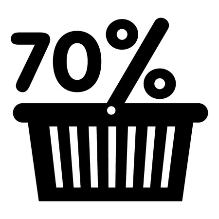 Basket seventy percent discount icon. Simple illustration of basket seventy percent discount vector icon for webのイラスト素材