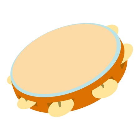 Tambourine icon. Cartoon illustration of tambourine vector icon for webのイラスト素材