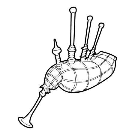 Bagpipe icon. Outline isometric illustration of bagpipe vector icon for webのイラスト素材