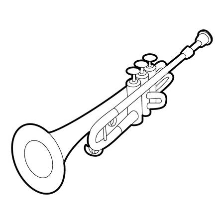 Trumpet icon. Outline isometric illustration of trumpet vector icon for webのイラスト素材