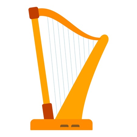 Harp icon. Flat illustration of harp vector icon for webのイラスト素材