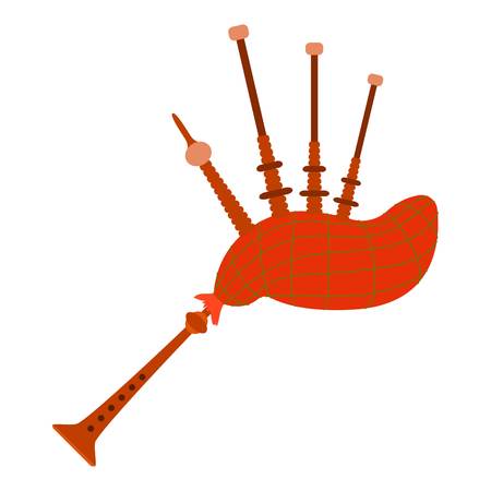 Bagpipe icon. Flat illustration of bagpipe vector icon for webのイラスト素材