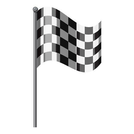Chequered flag icon. Isometric 3d illustration of chequered flag vector icon for webのイラスト素材