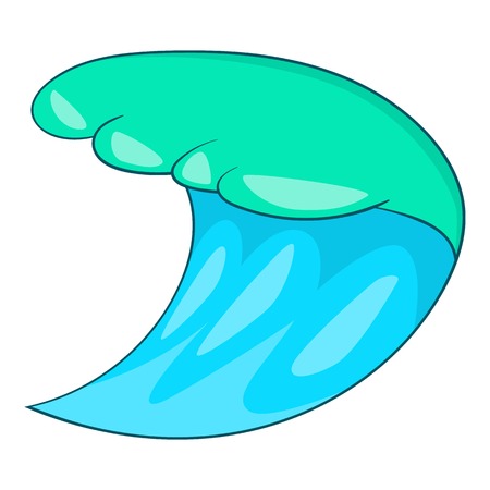 Blue ocean wave icon. Cartoon illustration of wave vector icon for web designのイラスト素材