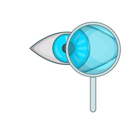 Eye exam and magnifying glass icon. Cartoon illustration of magnifying glassvector icon for web designのイラスト素材