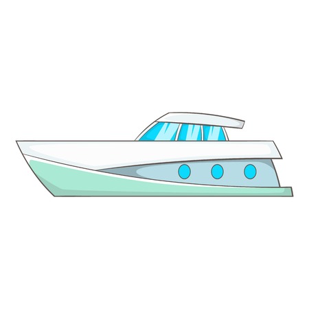 Big yacht icon. Cartoon illustration of big yacht vector icon for webのイラスト素材