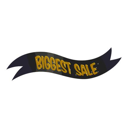 Ribbon biggest sale icon. Cartoon illustration of ribbon biggest sale vector icon for webのイラスト素材
