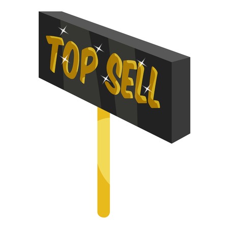 Signpost top sell icon. Cartoon illustration of signpost top sell vector icon for webのイラスト素材