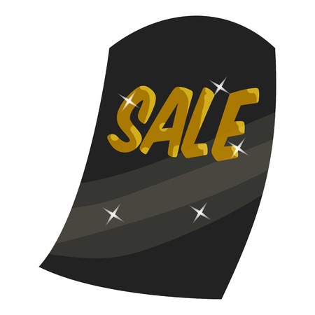 Black tag sale icon. Cartoon illustration of black tag sale vector icon for webのイラスト素材
