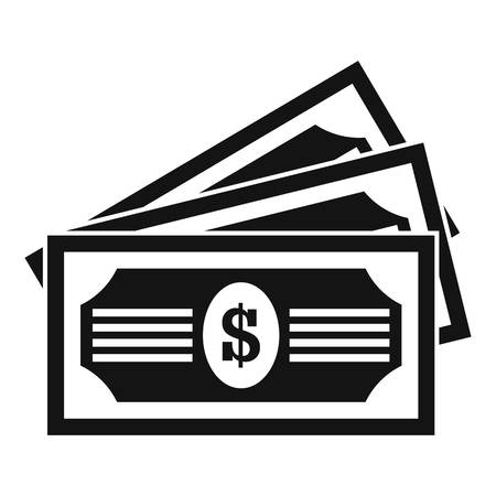 Three dollar bills icon. Simple illustration of three dollar bills vector icon for webのイラスト素材
