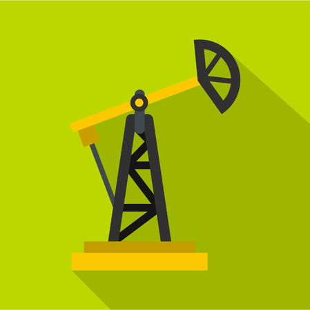 Oil rig icon. Flat illustration of oil rig vector icon for webのイラスト素材