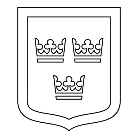 Coat of arms of Sweden icon. Outline illustration of coat of arms of Sweden vector icon for webのイラスト素材