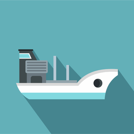 Marine ship icon. Flat illustration of marine ship vector icon for webのイラスト素材