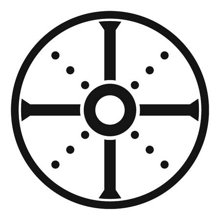 Round shield icon. Simple illustration of round shield vector icon for webのイラスト素材