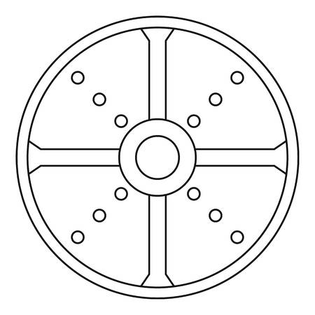Round shield icon. Outline illustration of round shield vector icon for webのイラスト素材