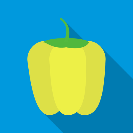 Fresh sweet green pepper icon. Flat illustration of fresh sweet green pepper vector icon for webのイラスト素材