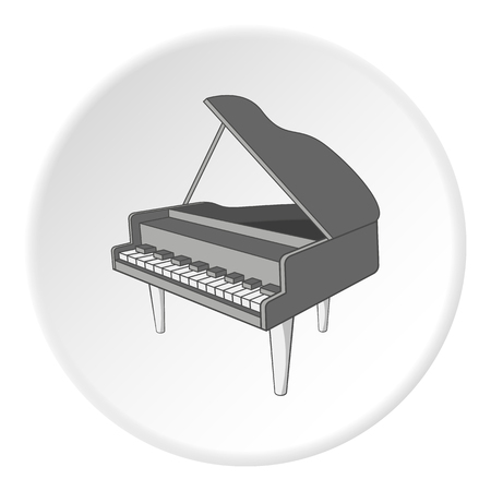 Black grand piano icon. Cartoon illustration of black grand piano vector icon for webのイラスト素材