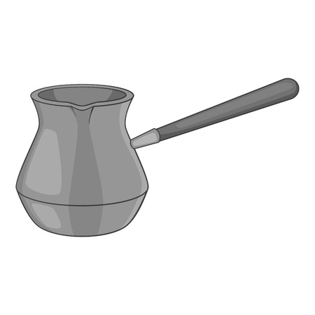 Cezve icon. Gray monochrome illustration of cezve vector icon for web designのイラスト素材