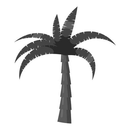Palm tree icon. Gray monochrome illustration of palm tree vector icon for webのイラスト素材