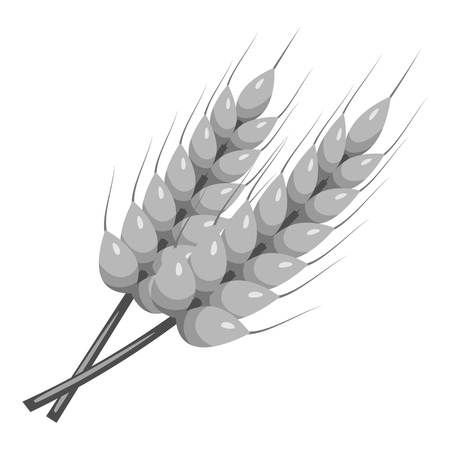 Stalks of barley icon. Gray monochrome illustration of stalks of barley vector icon for webのイラスト素材