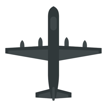 Large aircraft with missiles icon. Flat illustration of large aircraft with missiles vector icon for webのイラスト素材
