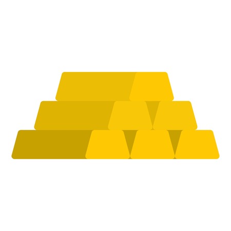 Gold bar icon. Flat illustration of gold bar vector icon for webのイラスト素材
