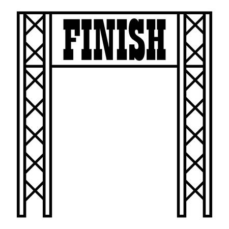 Gates racing finish icon. Outline illustration of gates racing finish vector icon for webのイラスト素材