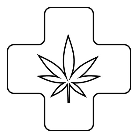 Medical marijuana icon. Outline illustration of medical marijuana vector icon for webのイラスト素材