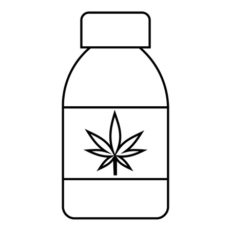 Jar of powder marijuana icon. Outline illustration of jar of powder marijuana vector icon for webのイラスト素材