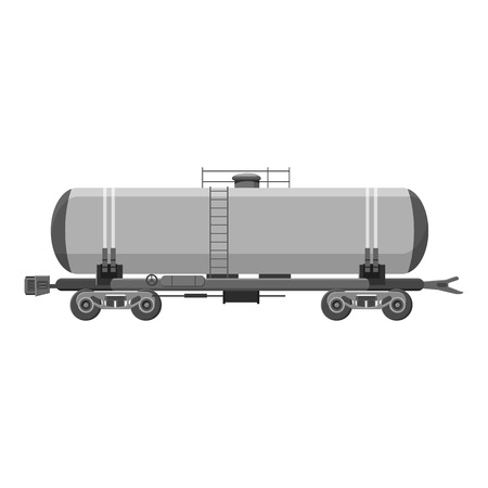 Tank car for gasoline icon. Gray monochrome illustration of tank car for gasoline vector icon for webのイラスト素材