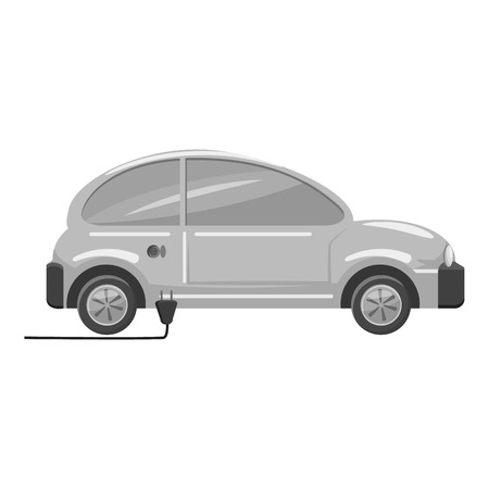 Electro car icon. Gray monochrome illustration of electro car vector icon for webのイラスト素材