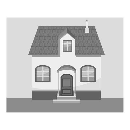 House icon. Gray monochrome illustration of house vector icon for webのイラスト素材