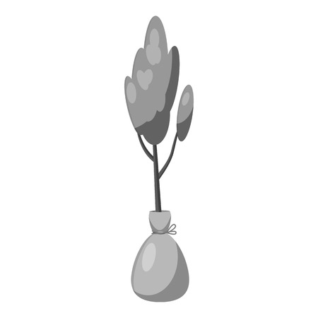 Transplant tree icon. Gray monochrome illustration of transplant tree vector icon for webのイラスト素材