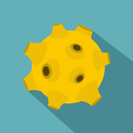 Full moon icon. Flat illustration of moon vector icon for web isolated on baby blue backgroundのイラスト素材