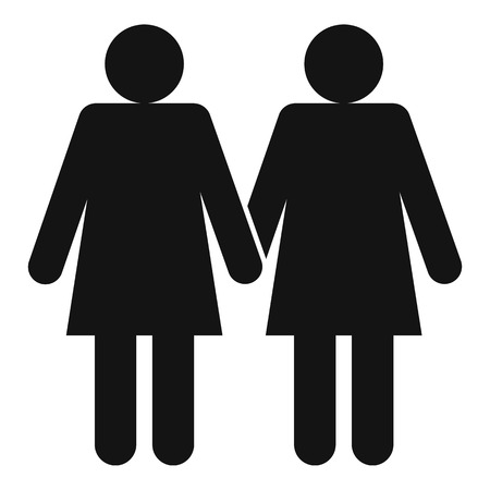 Two girls lesbians icon. Simple illustration of two girls lesbians vector icon for webのイラスト素材