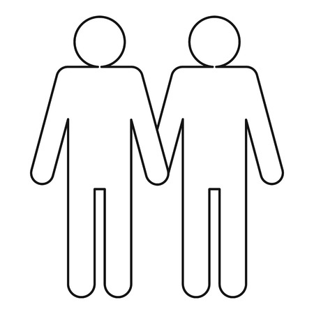 Two men gay icon. Outline illustration of two men gay vector icon for webのイラスト素材