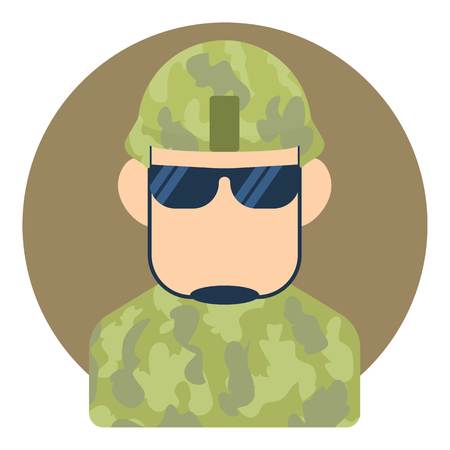 Avatar male soldier icon. Flat illustration of avatar male soldier vector icon for webのイラスト素材